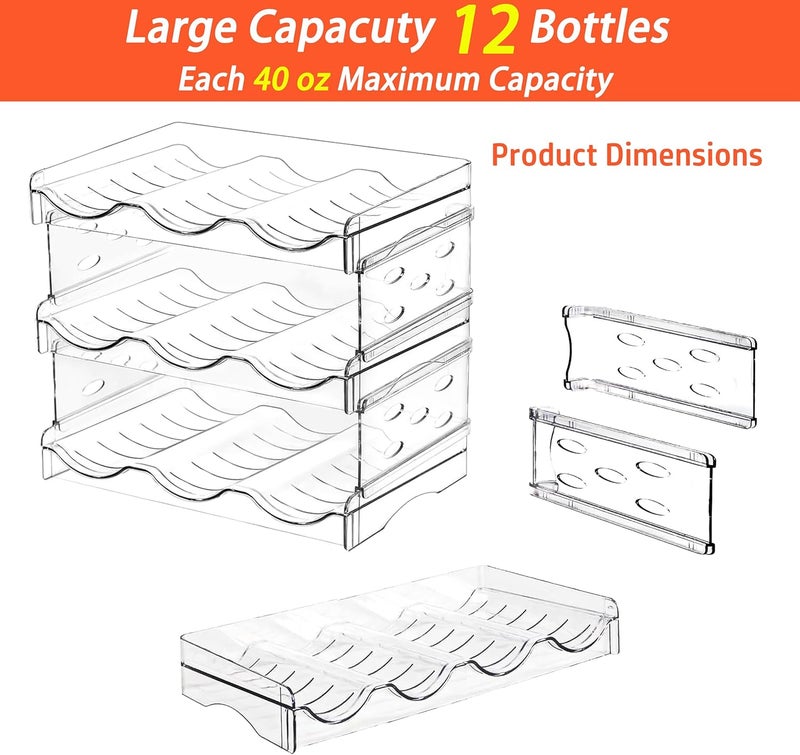 Baosia Stackable Wine Rack,Wine Bottle Holder for Inside Cabinet,for Pantry,Refrigerator,Countertop Organization-3 Tiers for 9 Bottles - Image 2